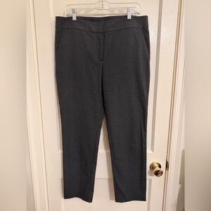LOFT Charcoal Dotted Marisa Straight Leg Pants